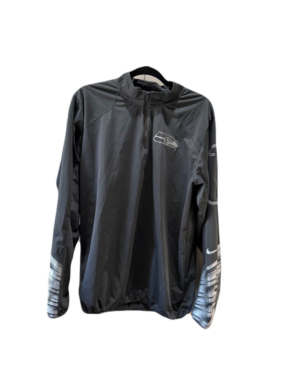 Seattle Seahawks Nike NFL On Field Jacket Pullover Windbreaker Gray Size Large